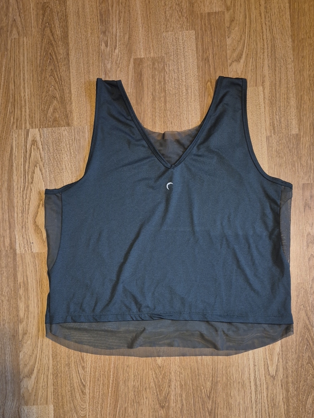 ZYIA Active Dark Green V-Neck Performance Top with Mesh Detail